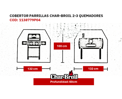 Cobertor Parrillas Char-broil 2-3 quemadores